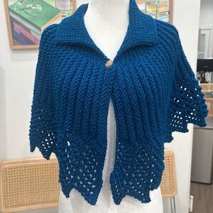 Vintage handmade crochet bolero shawl!